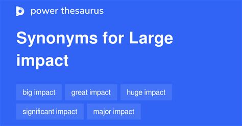 IMPACT Synonyms: 193 Similar and Opposite Words .